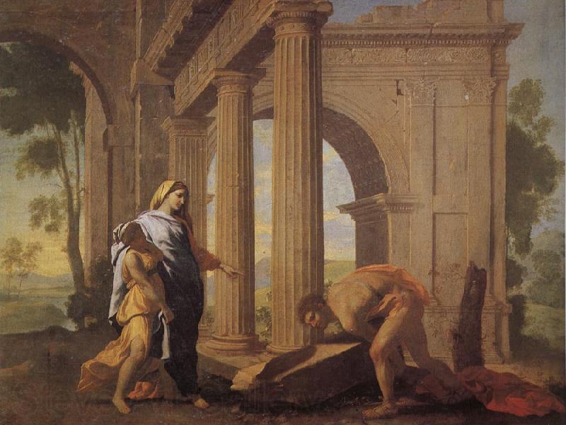 POUSSIN, Nicolas Theseus Finding His Father's Arms Spain oil painting art